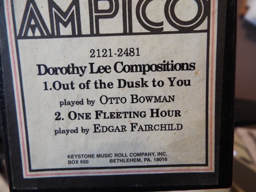 Ampico reproducing piano roll - reproducing,