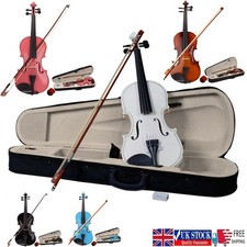 4/4 Full-Size Acoustic Violin Set W/ Case+ Bow +Rosin For Student Adult 5 Color