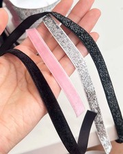 Pink Black Shimmery Velvet