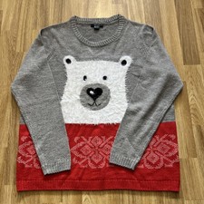 Ladies Esmara Polar Bear Christmas Jumper / Size Large Cute ❤️