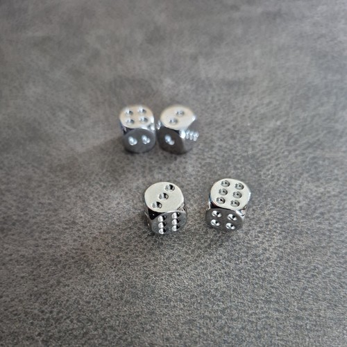 10mm silver chrome metal - 10mm, dice