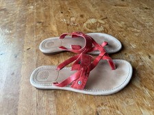 UGG LEATHER RED SLIP ON SHOES