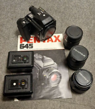 READ LISTING: Pentax 645 Film Camera, 3 Lenses (45mm, 75mm, 150mm) +Film Holders