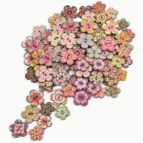 100x assorted buttons - assorted,
