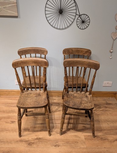 Set antique elm dining - 4,