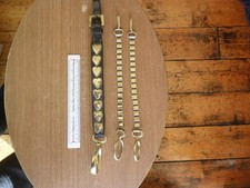 Antique Leather Martingale Horse Brass Bridle Decoration with 8 Hearts Plus 2