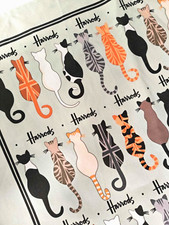 Harrods Cats  Tea Towel 100% cotton new