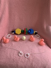 Vintage Pram Toy Rattles For Coach Built Pram Hanging Ducks Plastic & Other One
