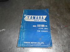 yamaha xs 1100 (2h9) parts list 
