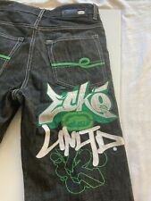 Ecko Unltd Black Jeans with Embroidered Rhino Design Size: Men’s 29 Inch Waist
