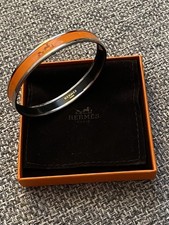 Hermes Carriage Orange Narrow Enamel Bangle