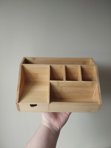 New bamboo wooden desk tidy - new,