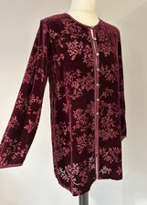Monsoon Velvet Devore Bead Tunic Burnout Oriental Jacket Blouse Shirt Kimono 12