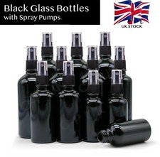 Black Glass Bottle with Black
