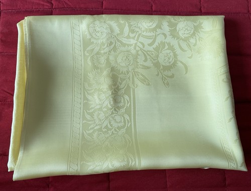 Vintage yellow damask - yellow,
