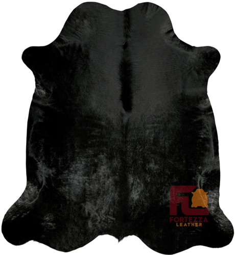 Cowhide rug solid black - rug,