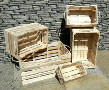 Reclaimed Pine Decorative Storage Display Crates Boxes Rope Handles - Handmade
