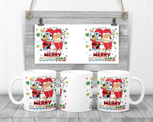 Bluey christmas mug - bluey,