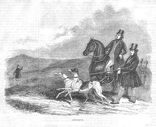 Victorian Coursing Scene - Antique Print 1843