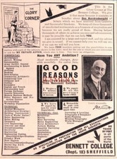 BENNETT COLLEGE Commercial & Tech. Correspondence Courses, 1926 ADVERT : 688-126