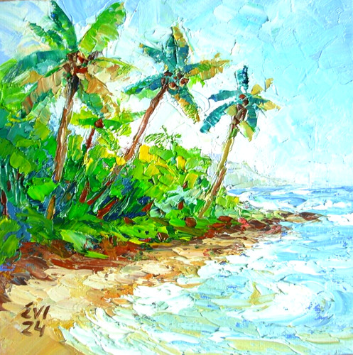 Palms original oil painting - original,
