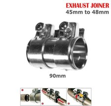 Exhaust Pipe Connector Joiner Strong Clamp 45mm To 48mm / 90m Sleeve Repair