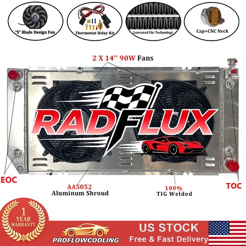 Radiator shroud fan - radiator+shroud, for
