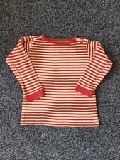Little Green Radicals Organic Kids Red Cream Striped Long Sleeve Top 18 24 Month