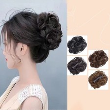 Fluffy Bun Head Wig Synthetic Lazy Flower Bud Bun New Wig Hair Clip  Women