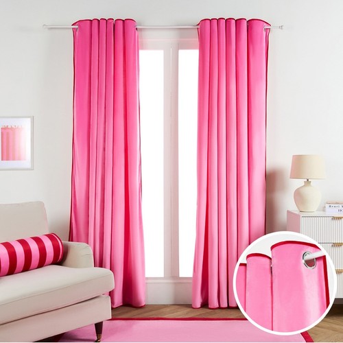 Bougie pink velvet curtains - pink,
