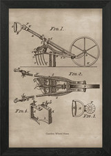 Vintage wheel hoe framed - framed, wall
