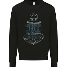 Sailing Captain Narrow Boat Barge Sailor Mens Sweatshirt Jumper