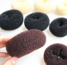 4-Piece Brown Hair Donut Bun Maker Ring Style Chignon Tool for Long Hair