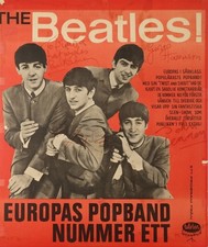 THE BEATLES SWEDISH POSTER TOUR 1963 SIGNED RARE PHOTO A5 MUSIC MEMORABILIA £5
