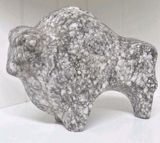 Vintage Marble Bull Statue