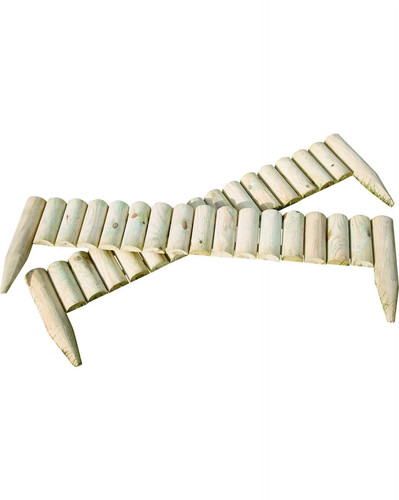 Wooden log roll garden edging - wooden,