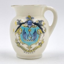 VINTAGE SWAN CRESTED CHINA MODEL OF JUG - MOFFAT CREST