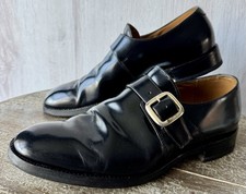 LOAKE Paisley Black Monk Shoes Size UK 8