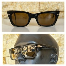 Vintage 6201 Persol Ratti Sunglasses Meflecto Rare Small size 46mm Italy Black