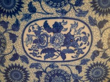 ANTIQUE ADAMS CAMBRIAN SWANSEA HERCULANEUM MINTON TENDRIL PINWHEEL PLATTER c1850