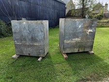 Vintage Galvanised Riveted Water Tanks Pair