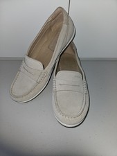 Geox Respira Size 5 Beige Leather s slip on comfortable Loafer Shoes Womens