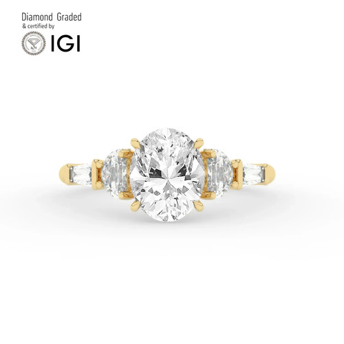 Oval diamond engagement ring - diamond,