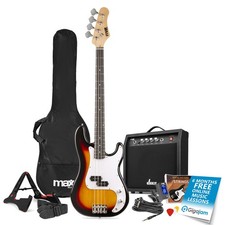 Max Gigkit Beginner Bass Guitar Pack - Full Size Sunburst Electric with Amp