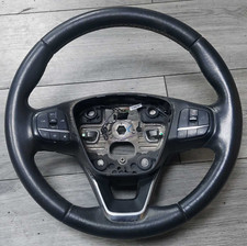 ✅ GENUINE FORD FIESTA MK8 MULTI FUNCTION BLACK LEATHER STEERING WHEEL 2017-2023