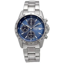Seiko SBTQ071 Selection Chronograph Quartz Silver Blue From Japan Men Watch