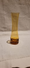 Vintage Slender Amber Glass Bud Vase 6" tall 