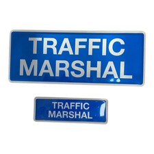 Traffic Marshall Encapsulated Reflective Badge Sew On BDG-CAP-TRAMAR