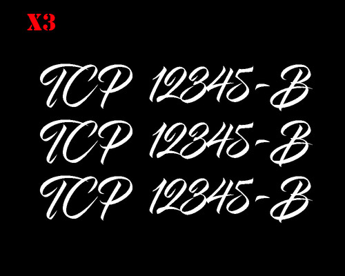 Tcp numbers decal sticker - tcp,