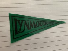 Lynmouth Devon holiday travel pennant flag window glass sticker vintage retro